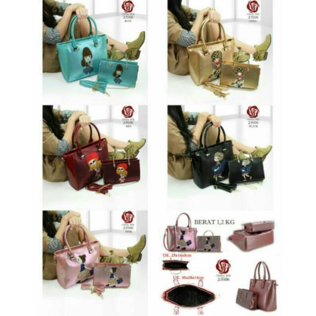 Tas Vanessa rose set 5106