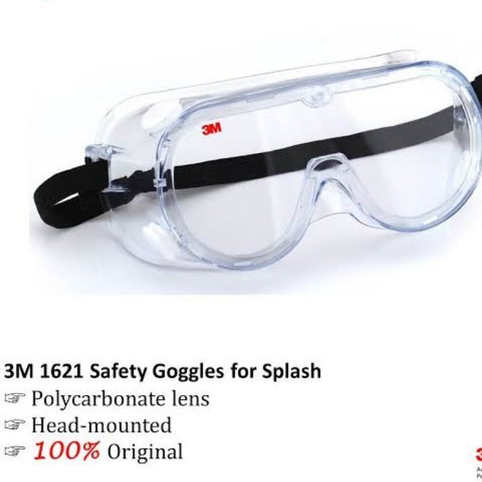 Kacamata Anti Virus/ Kacamata Safety goggle 3M 1621/ Kacamata Pelindung/ APD