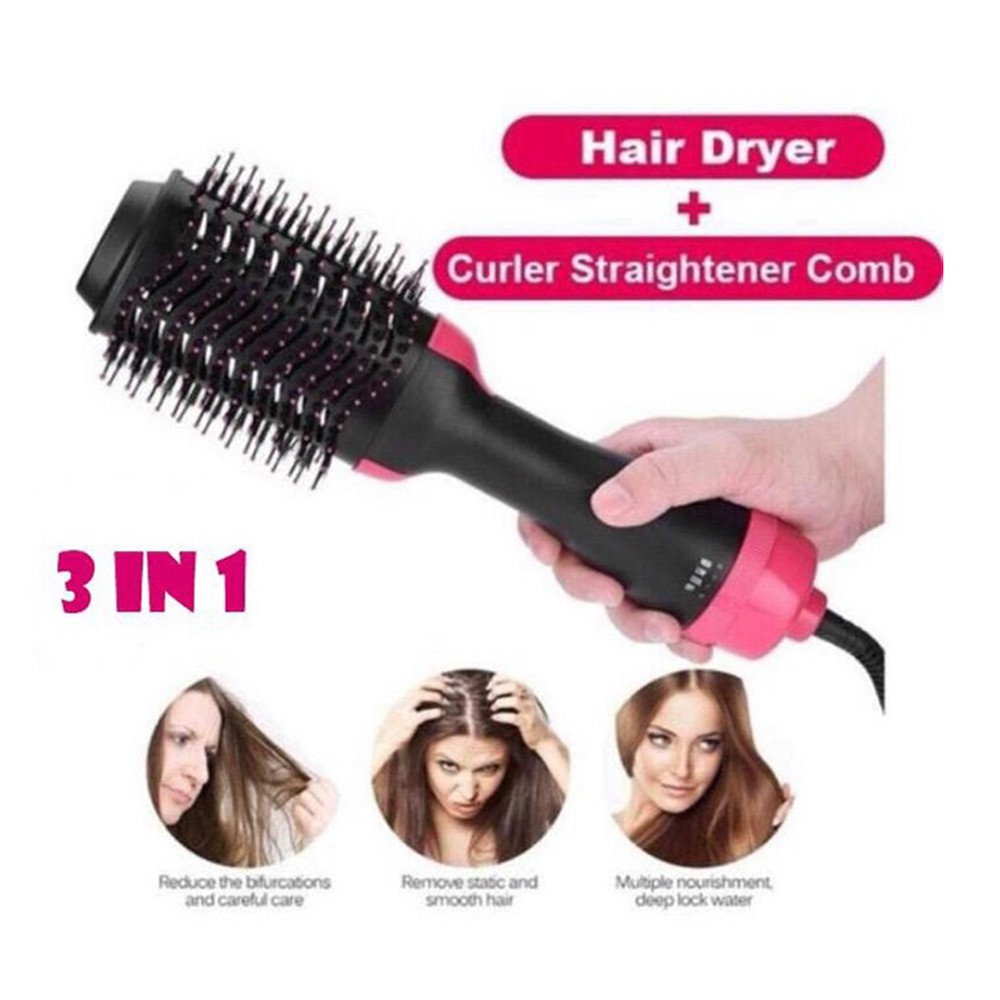 One Step Hair Dryer Styler Hot Air Brush Sisir Pengering Rambut 2336