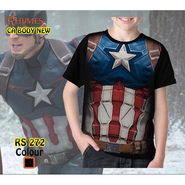 Kaos Baju Anak Cowok Superhero Captain America Body Avengers Lakilaki Tanggung Rhymes Import