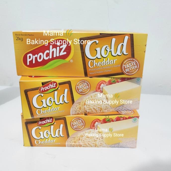 

Diskon PROCHIZ Keju Gold Cheddar Chedar Olahan Cheese Gold Enak 1 KG Diskon