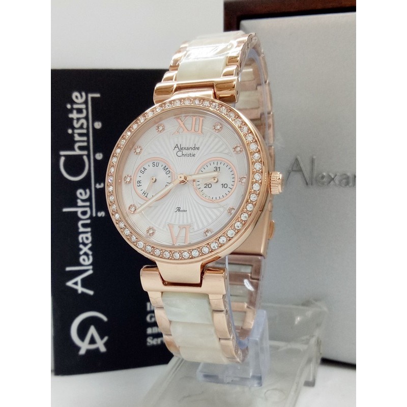 Jam Tangan Wanita Alexandre Christie AC 2514 BF WHRG Stainless Steel