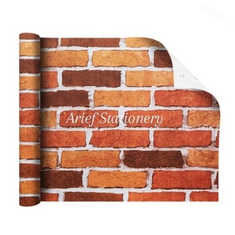 Wallpaper Dinding 3D Abu Abu Silver  || Wallpaper Dinding Kamar Tidur Biru 3D | Wallpaper Kream Tralis 3D-Bata kombinasi