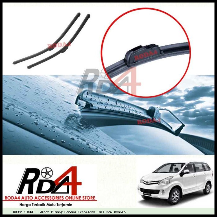 Wiper Mobil All New Avanza 20 16 Frameless Banana 1 Set 2 Pcs