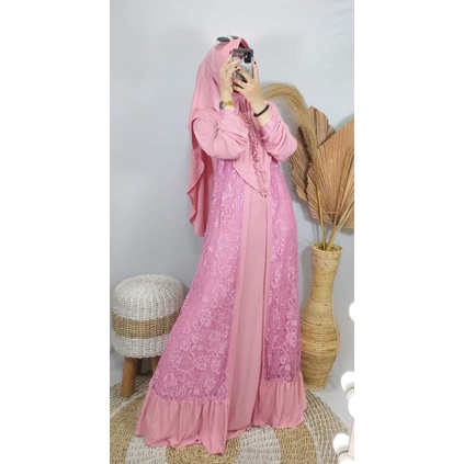 gamis brokat sabyan/gamis set