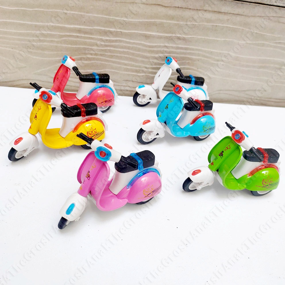 PLAY MOTO DIECAST VESPA ALLOY MINI MOTOR SKUTER JADUL