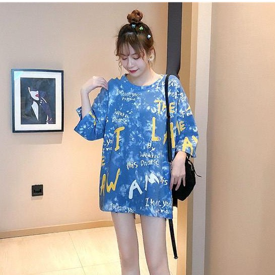 Oversize Tee Tshirt   Wanita Model Longgar Motif LAW