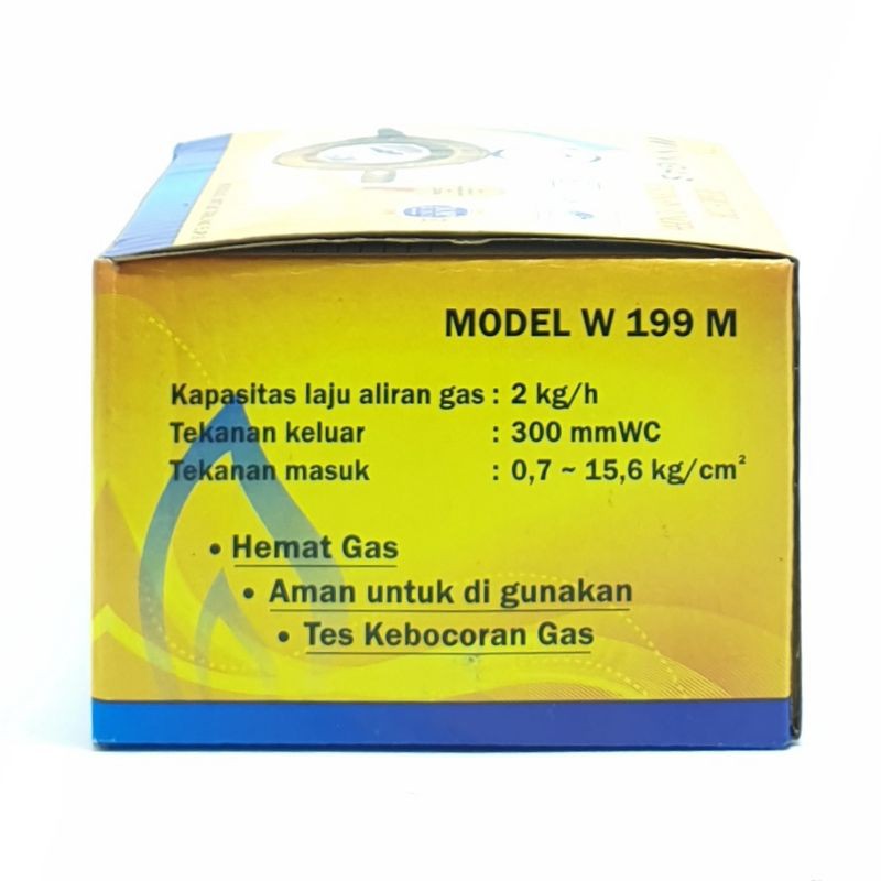 Regulator Gas Winn Gas W-199M + Meter Tekanan Rendah