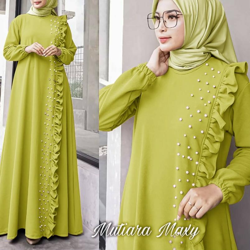 Model Baru Baju Gamis Syari Wanita Terbaru Amalia Set ( Outer + Rok ) Mutiara Maxy Black [Gamis 0152