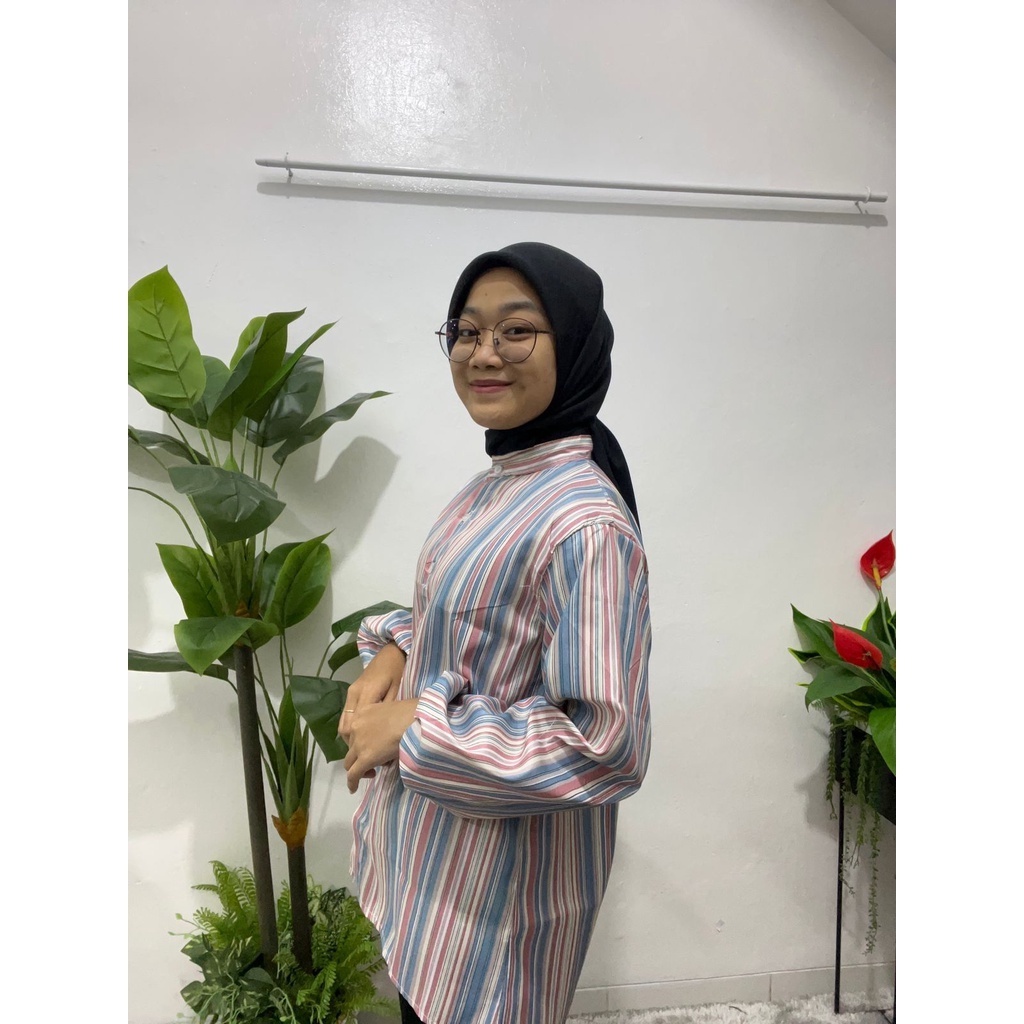 Sallo Blouse Stripe | Baju Wanita Terbaru