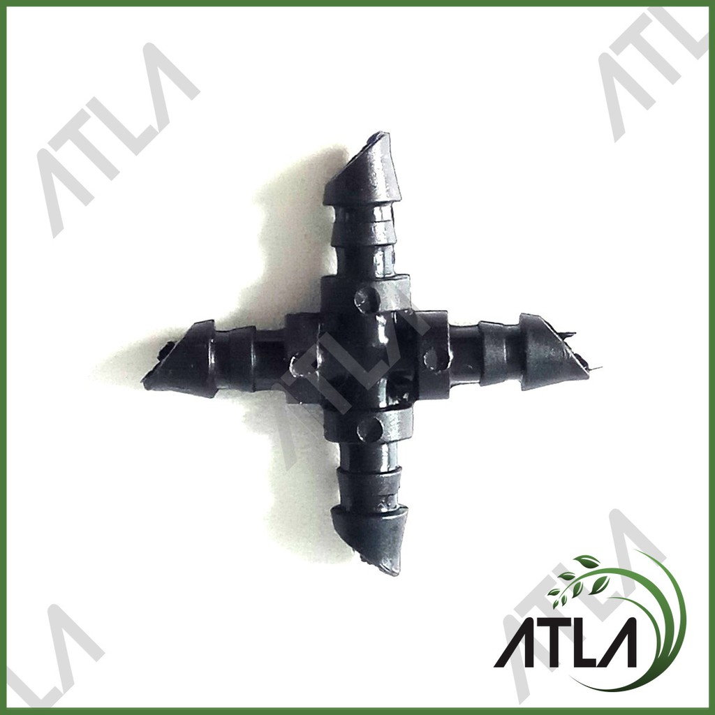 Konektor Nepel Cross T 1/4" 4 X 7 mm Selang Irigasi Kebun Tetes ICM007
