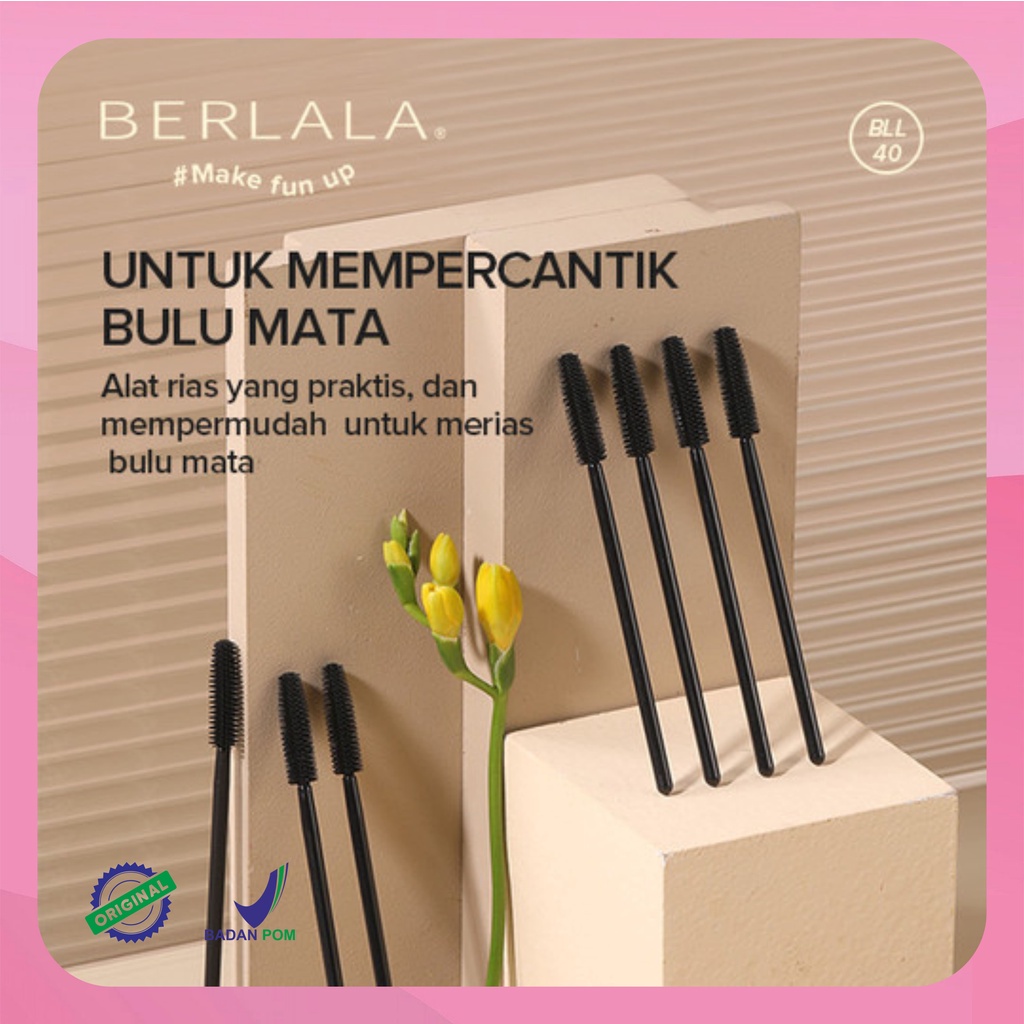 BERLALA 12PCS Eyelash Brush Sisir Bulu Mata Spoolie Eyebrow Brush Maskara Sikat Kuas Alis Sikat Wand BLL40