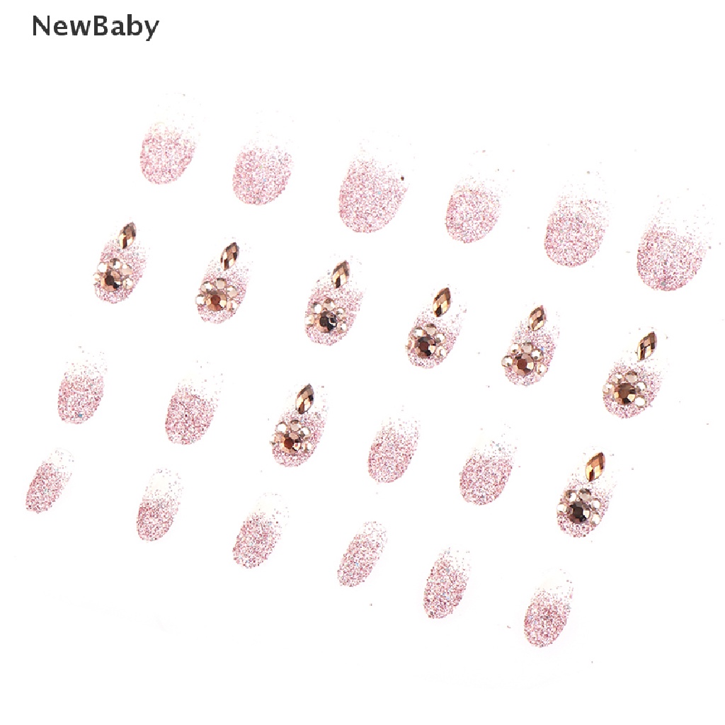 Newbaby 24Pcs / Set Kuku Palsu Akrilik UV gel Untuk Nail art / Manicure