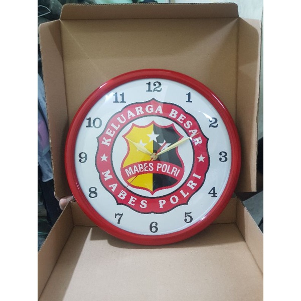 Jam dinding mabes polri dasar putih | Jam dinding logo | Jam mabes polri | Jam dinding army