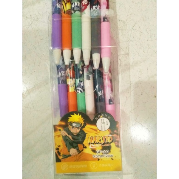 

pulpen gel Naruto 0.5 m harga perkotak isi 12 pcs tinta hitam