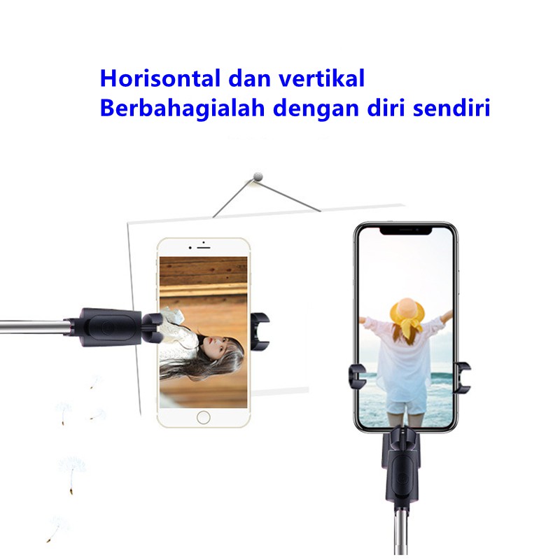 Bluetooth tripod selfie stick pemotretan horizontal dan vertikal dudukan ponsel langsung Y11 selfie