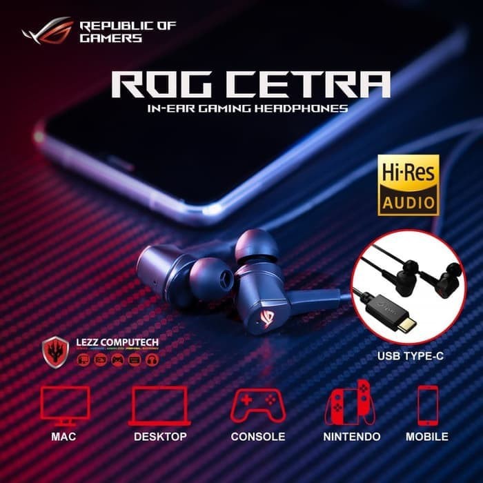 ASUS ROG CETRA - In-Ear Gaming Earphone / Headset ROG PHONE CETRA CORE