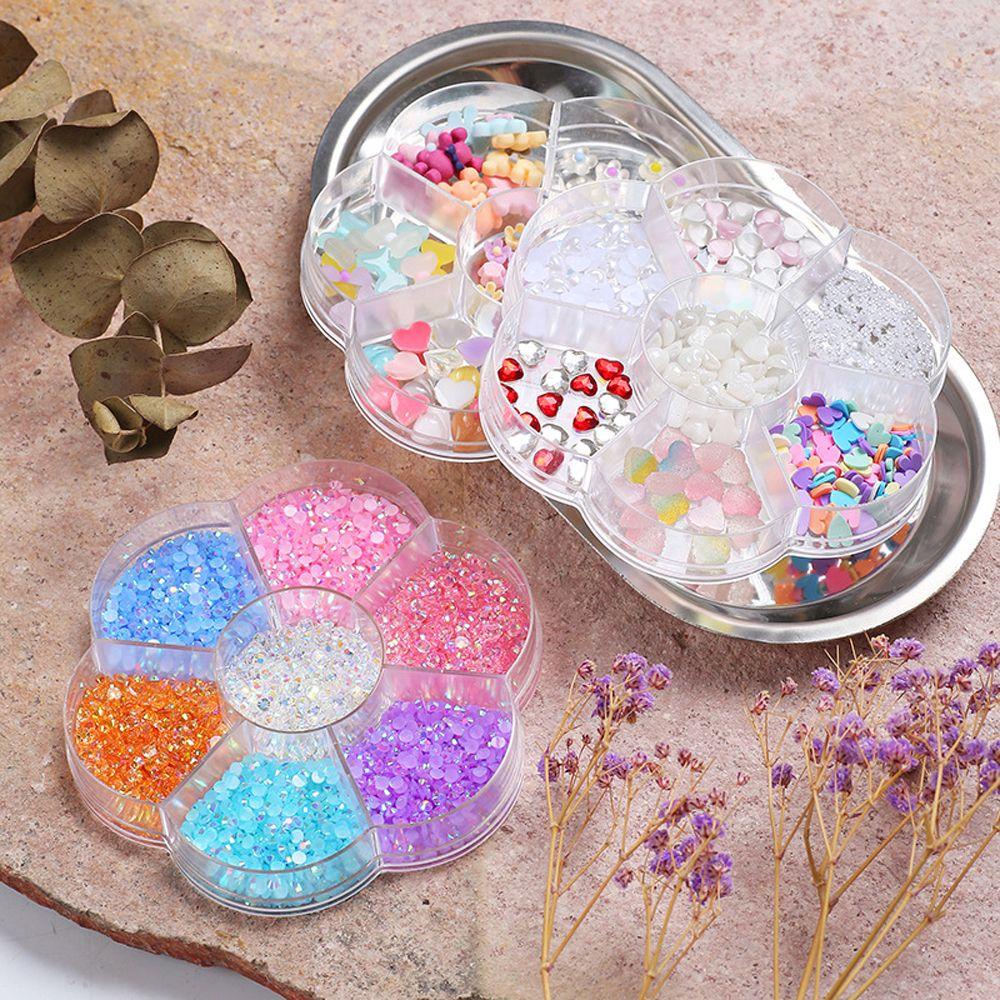 Mxbeauty 3D Dekorasi Nail Art Glitter Beruang Berlian Imitasi Bunga Beads Aurora Kristal Manicure Aksesoris