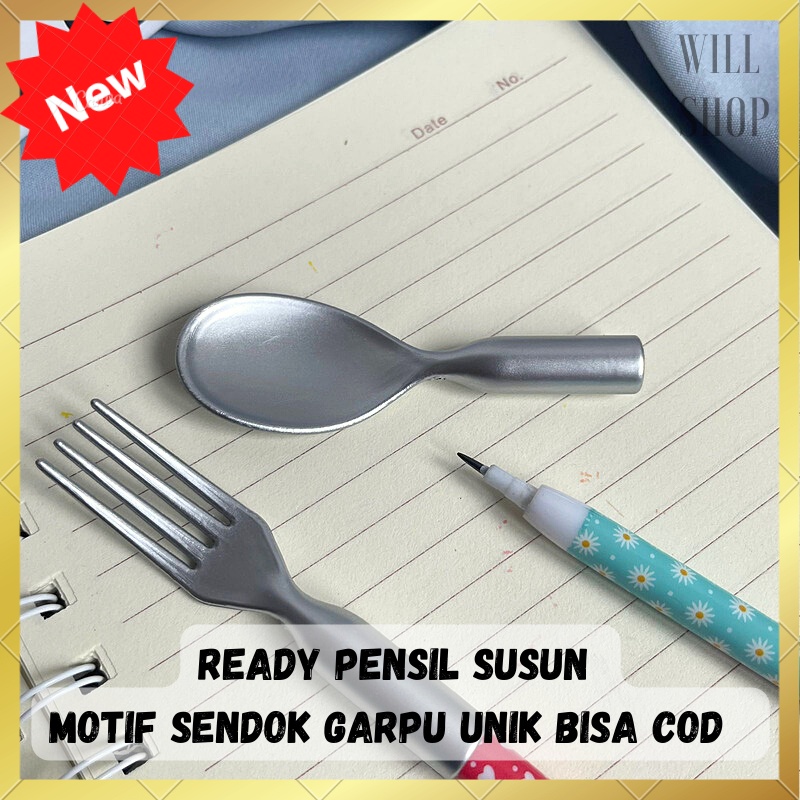 

TERSEDIA GROSIRAN 4 PCS / 8 PCS / 12 PCS LUSINAN TERMURAH PENSIL MOTIF SET ALAT MAKAN SENDOK DAN GARPU LUCU BISA COD
