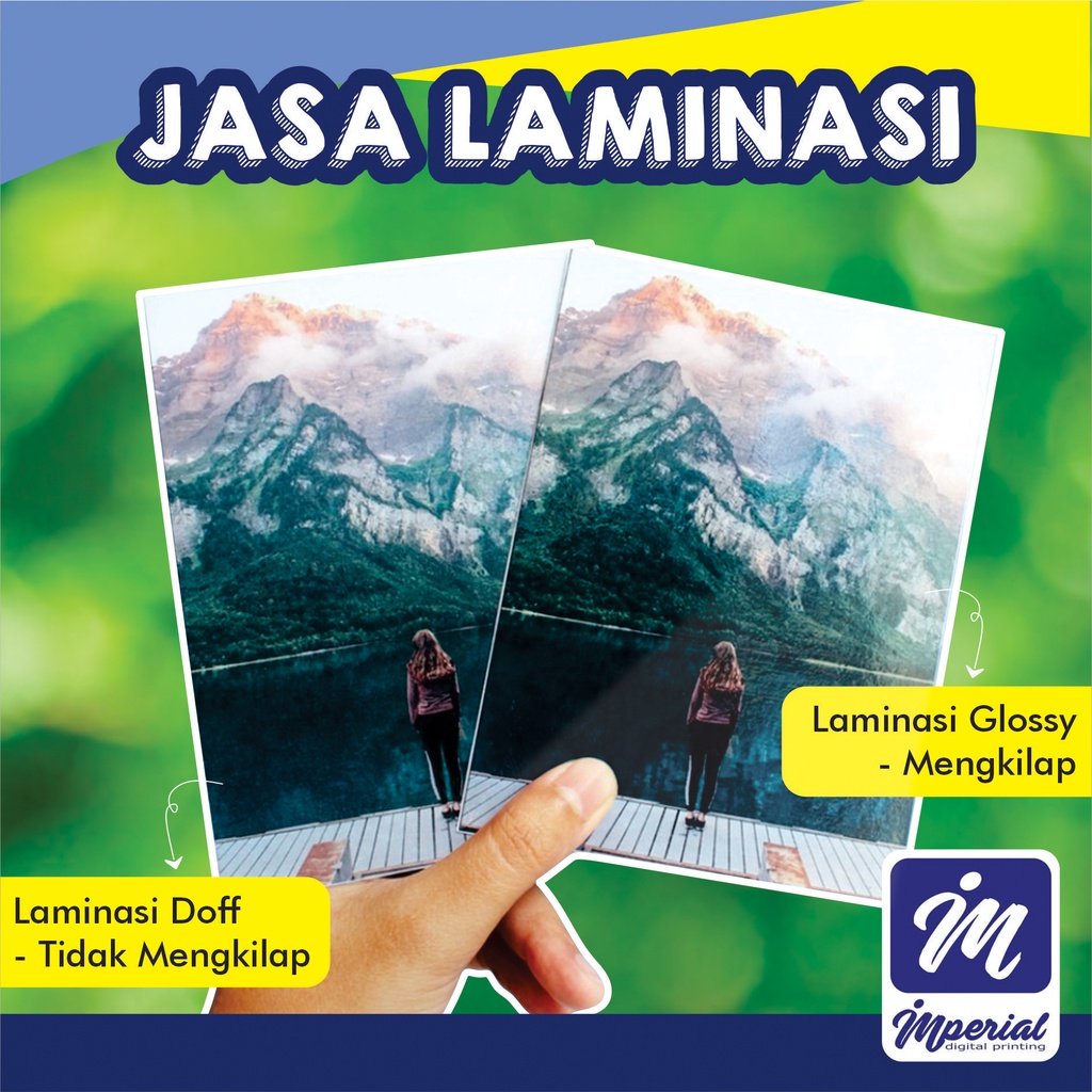 

Tambahan Laminasi Doff / Glossy / Tahan Lama / Khusus Produk Imperial Ukuran A3+