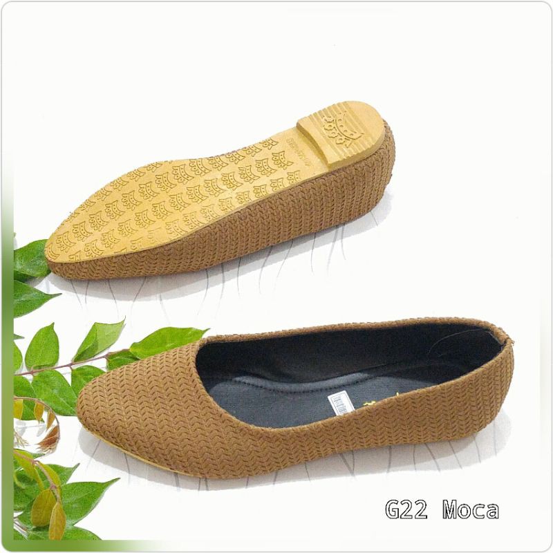 Borneo Sepatu Flat Flatshoes Sepatu Wanita Bahan Kanvas Tebal by Xavyera kode g22