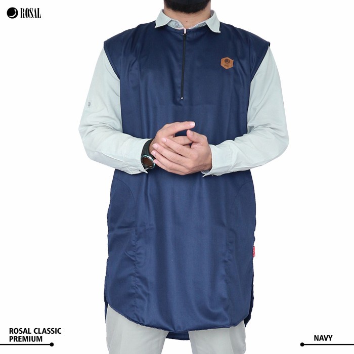 Sholat-Rompi- Rompi Sholat Premium / Rosal / Gamis Pria / Rompi Sholat Rosal Premium - Navy, M