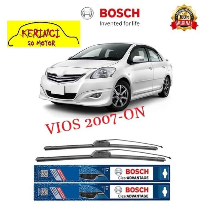 WIPER BOSCH CLEAR ADVANTAGE TOYOTA VIOS 2007-ON 24&quot; &amp; 14&quot; SEPASANG