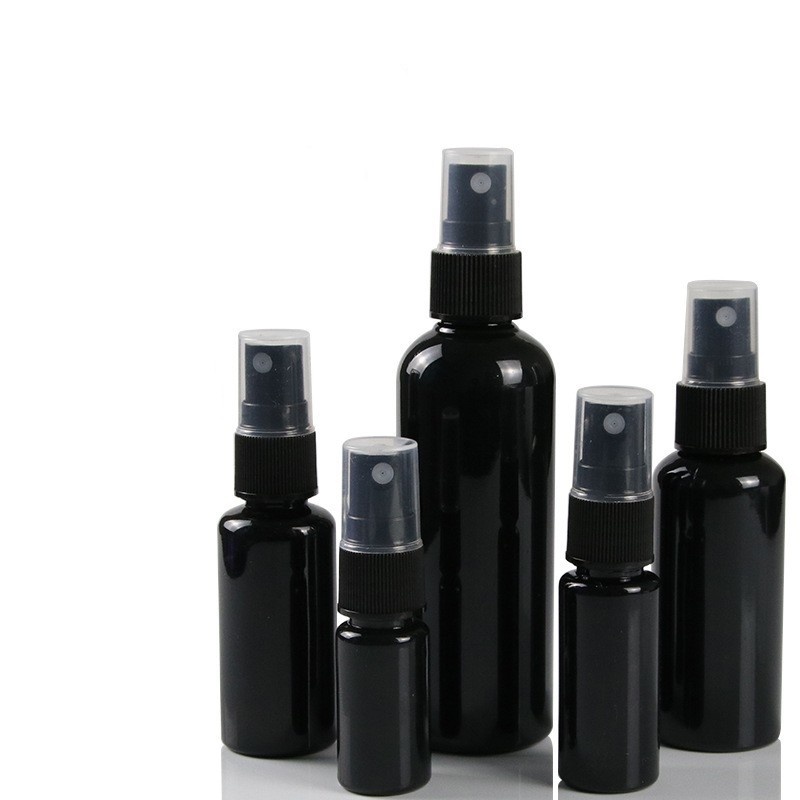 Botol Kosong Isi Ulang Model Semprot Warna Hitam Putih Ukuran 10 / 20 / 30 / 50 / 100 / 200ml Untuk Parfum