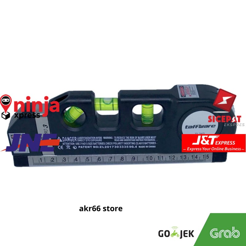 

TAFFWARE LEVELPRO3 PENGGARIS LASER HORIZONTAL VERTICAL 250CM WATERPASS PROMOSI
