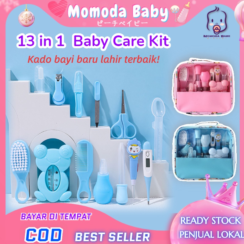 MOMO Peralatan Bayi Baby Care Kit 13PCS/6PCS Gunting Kuku Bayi Peralatan Perawatan Bayi Baru Lahir Kado Health Care Thermometer