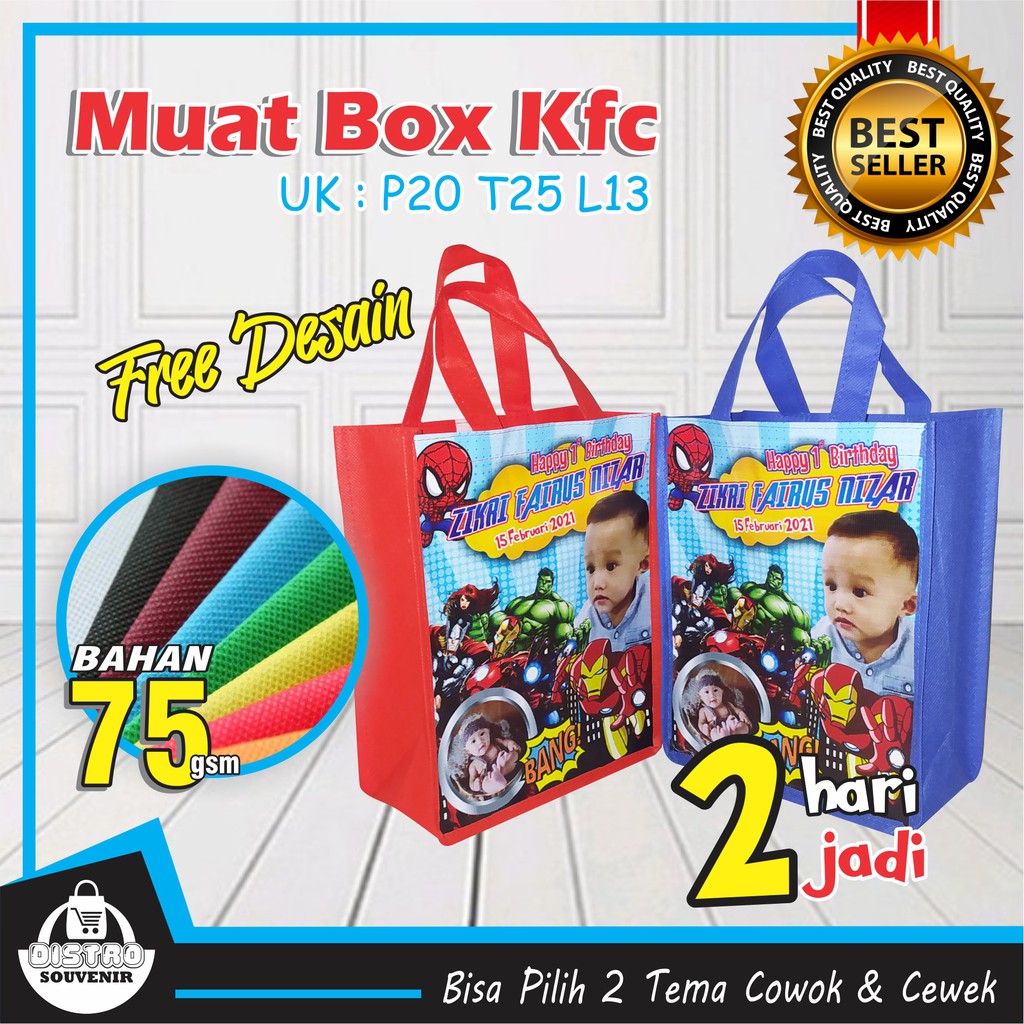 

Tas ulang tahun | Tas ultah murah |Tas ultah karakter super hiro muat box kfc