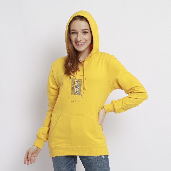Hoodies 3.0 Samurai Yellow Outer Wanita Ls - Hoodie Edwin Jeans - Mustard, M On Sale