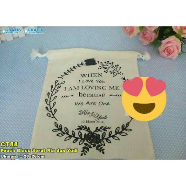 Souvenir Pouch Kanvas Serut Besar