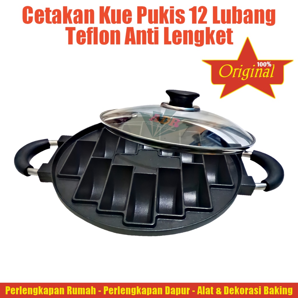 HAPPY CALL Cetakan Pukis 12 Lubang Kukis Panggang Loyang Kue Teflon Anti Lengket