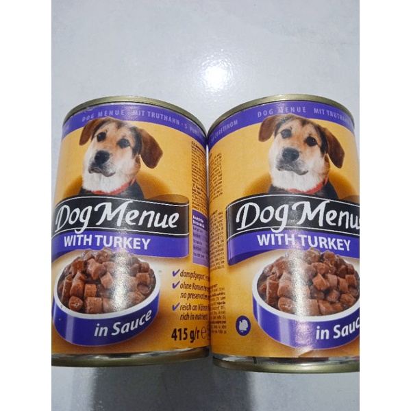 Dog Menue kaleng 415g With Turkey