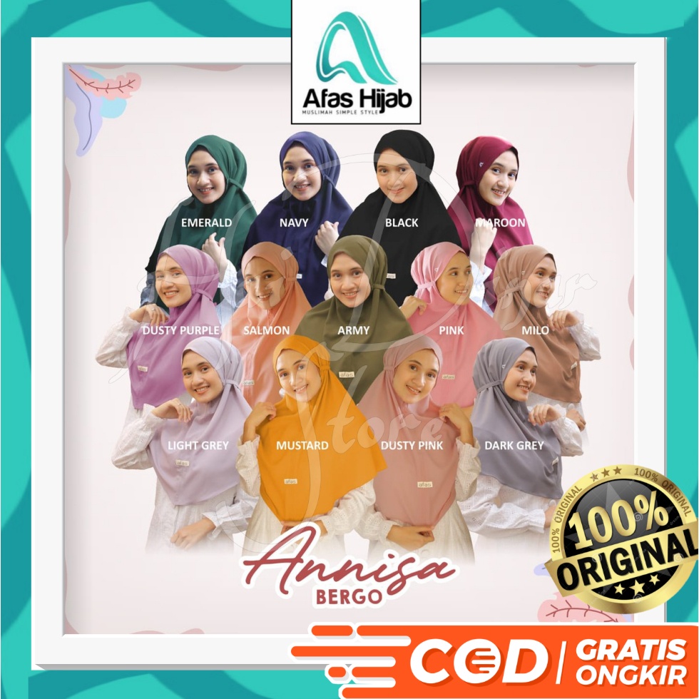 [Baru] Afas Hijab Bergo Afas Anisa Ready