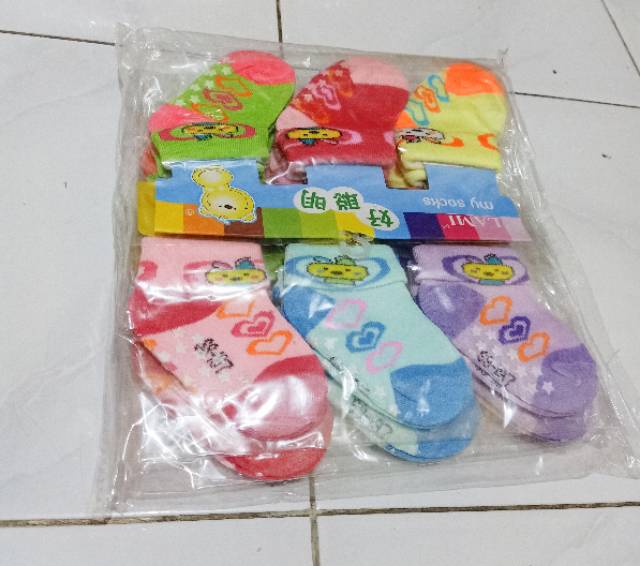 Paket 12PSG Kaos Kaki BAYI  NEW BORN  Motif