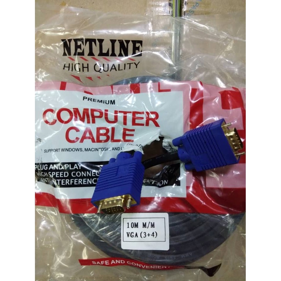 Netline Kabel VGA 10Meter Gold Plated