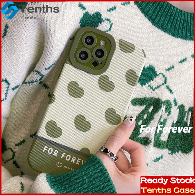 Oppo A57 A76 A96 A16 A16s A15 A15s A95 A74 A54 A55 A94 A53 A33 A32 A31 A5 A9 2020 Reno 7Z 6Z 5Z 5 6 A12 A3s A5s Motif Hati Hijau Casing Silikon