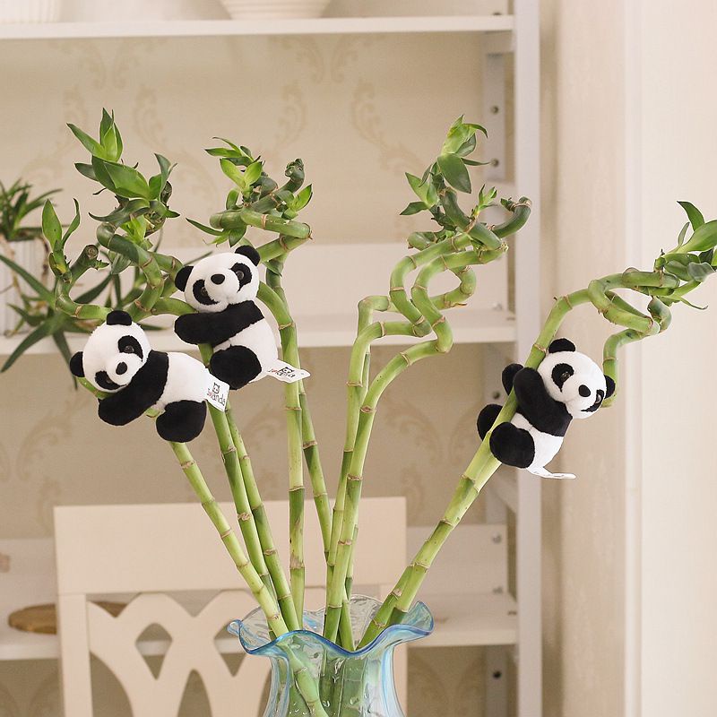 Boneka Plush Panda Clip Black White Hugging Panda Curtain Clip Bookmark Notes Small Stuffed Animal Doll Souvenir Toys