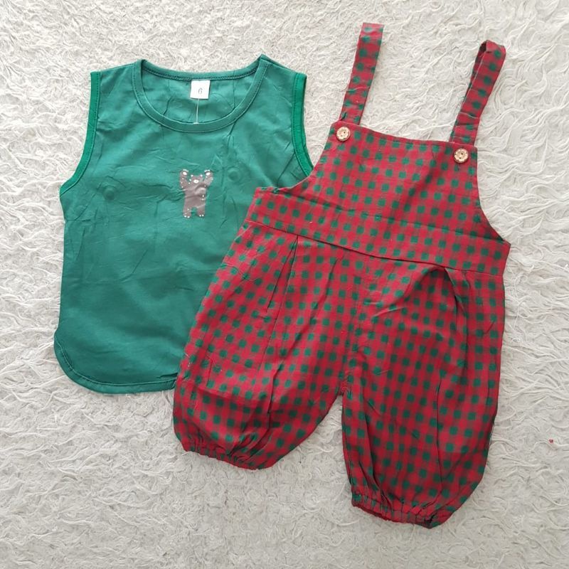 baju bayi brown overall