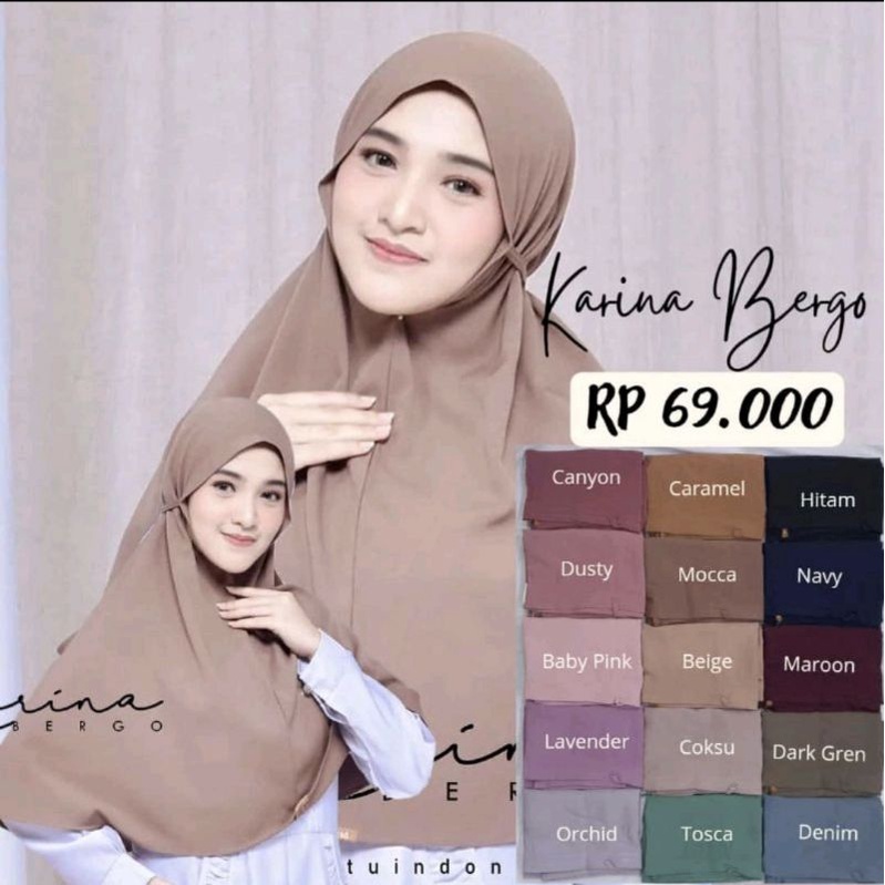 ELTU Karina Bergo Kerudung Instant Jilbab Instant Bergo Instant Kerudung Tali Belakang Bergo Maryam 