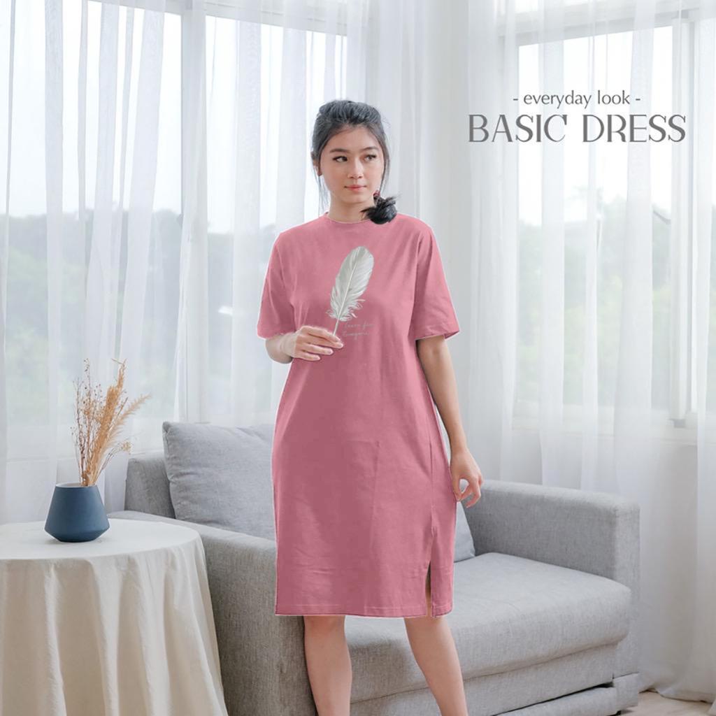 basic dress L/dress wanita