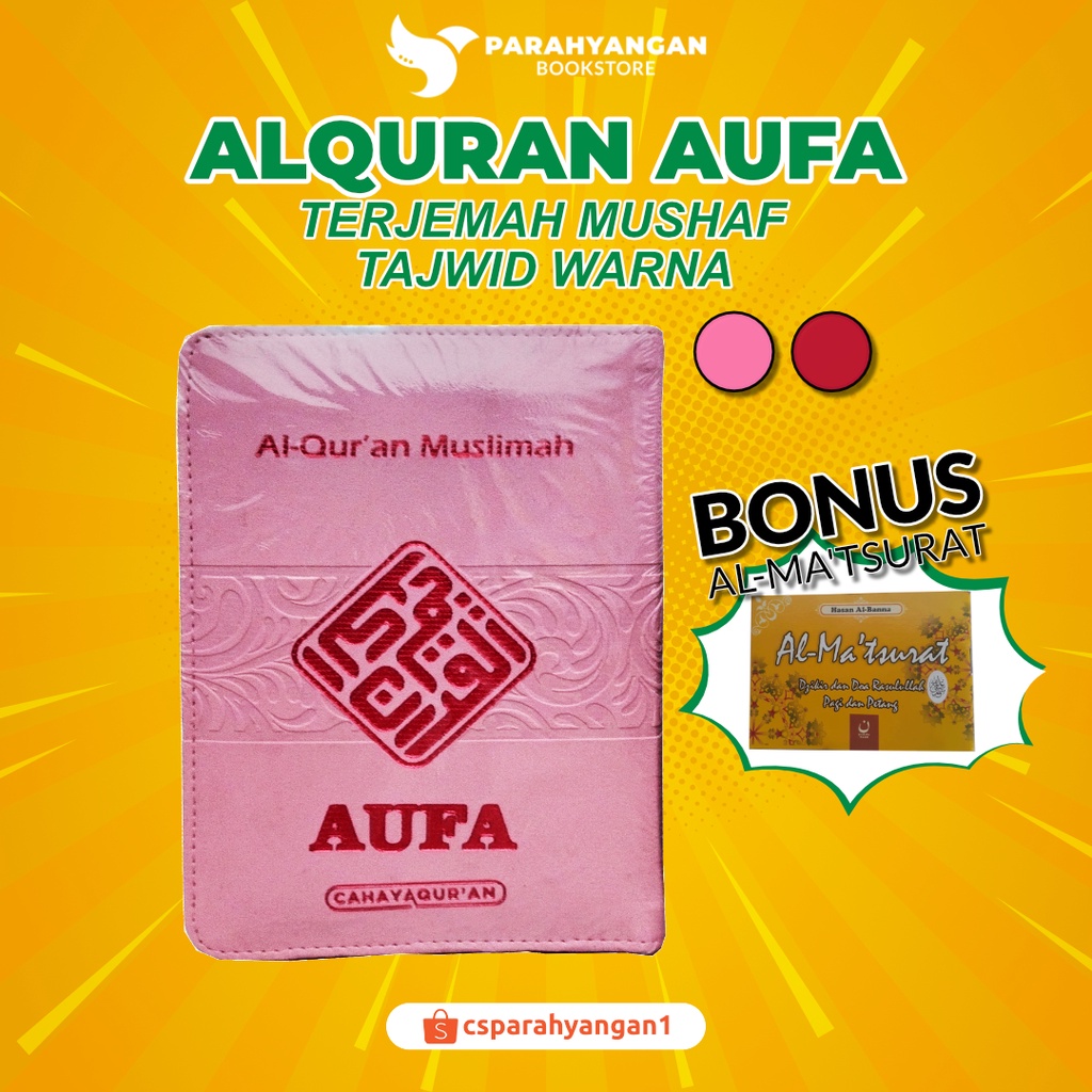 Al-Qur'an Saku MUSLIMAH AUFA Sleting Tajwid Terjemah Warna A6 Alquran