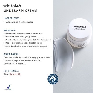 WHITELAB Brightening Underarm Cream Niacinamide + Collagen  