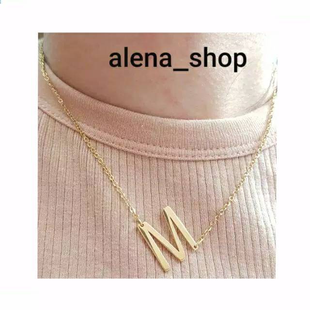 SALE  Kalung Huruf Titanium | Huruf Kecil | Abjad Kecil | Titanium Antikarat Premium
