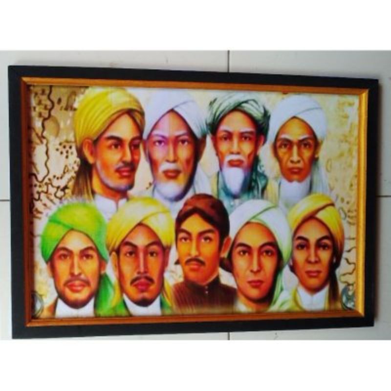 hiasan dinding,lukisan printing wali songo