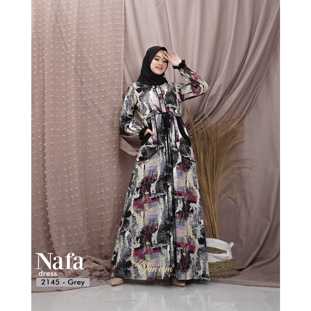 Gamis Motif Nafa Dress Kode 2145 By Taneem Muslim Dress