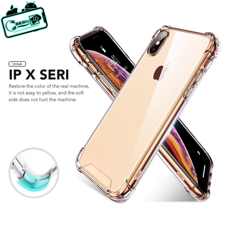 Anti Shock iPhone X XS XR XSMAX Hard PC bening Case Antishock Clear Bening Transparant