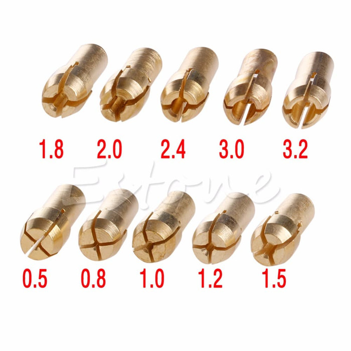 10pcs collet chuck 0.5-3.2mm bor mini drill grinder Rotary Tools *KC06